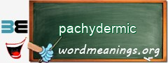 WordMeaning blackboard for pachydermic